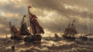 Pecheurs De La Mer Du Nord by Auguste Henri Musin