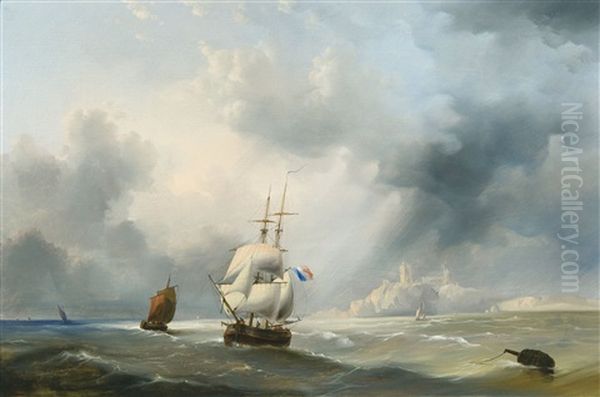 Sailing Ships Near The Dover Coast (1846) - view 1
