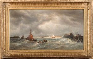 Marine Sous Un Ciel D"orage by Francois-Etienne Musin