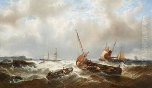 Pecheurs Dans La Tempete by Francois-Etienne Musin