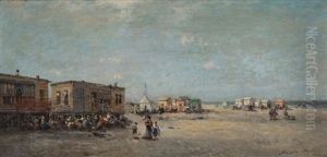 Vue D'une Plage Animee Vue D'une Plage Animee