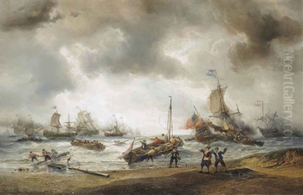 The Closing Stages Of One Of The Battles In The Anglo-dutch Wars - view 1