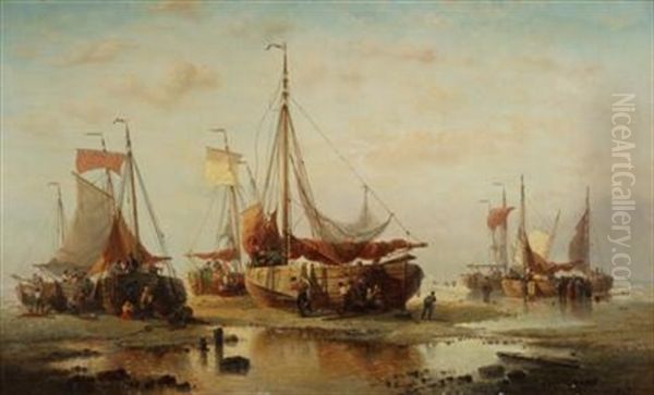 Fisherfolk At Low Tide - view 1