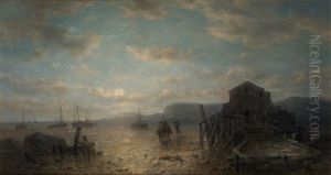 Crepuscule Sur La Plage Animee Crepuscule Sur La Plage Animee