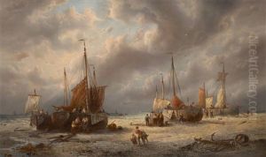 Pecheurs Sur Une Plage Hollandaise Pecheurs Sur Une Plage Hollandaise