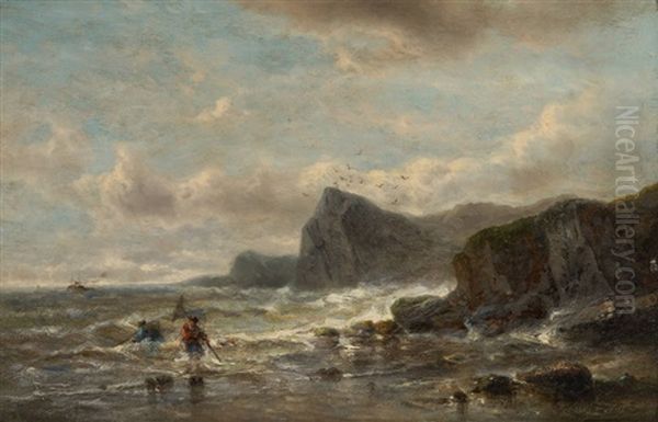 Pecheurs De Crevettes En Bord De Mer - view 1
