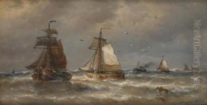 Coup De Vent Sur Le Zuyderzee En Hollande by Francois-Etienne Musin