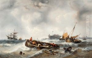 Het Uitvaren Van De Haven Bij Hoge Zee