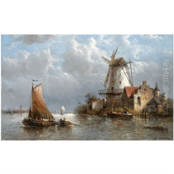 A River Scene Near Overschie - view 1