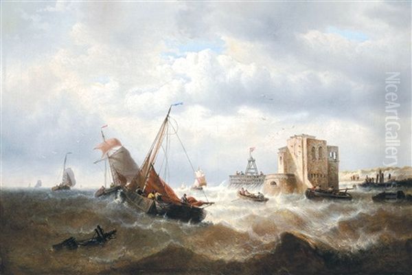 Schepen Op Woelige Zee - view 1