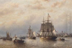 Shipping Becalmed In Calais Harbour