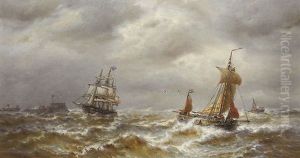 Pecheurs Par Gros Temps by Francois-Etienne Musin