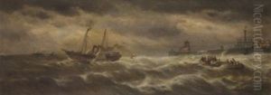 Ancienne Digue De Mer A Ostende by Francois-Etienne Musin