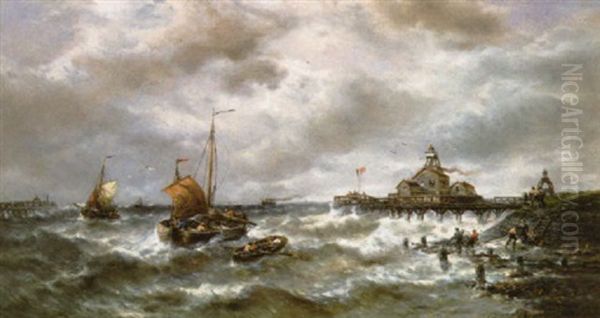 L'approche Du Mauvais Temps - Rentree Au Port D'ostende - view 1