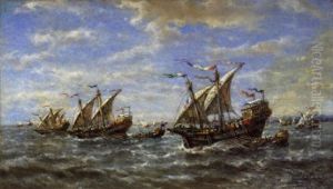 En Manoeuvre - Anciennes Caravelles De Guerre Francaises En Manoeuvre - Anciennes Caravelles De Guerre Francaises