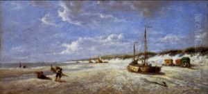 Vissers Op Het Strand by Francois-Etienne Musin