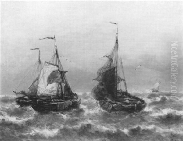 Fishing Ships In Choppy Water - view 1