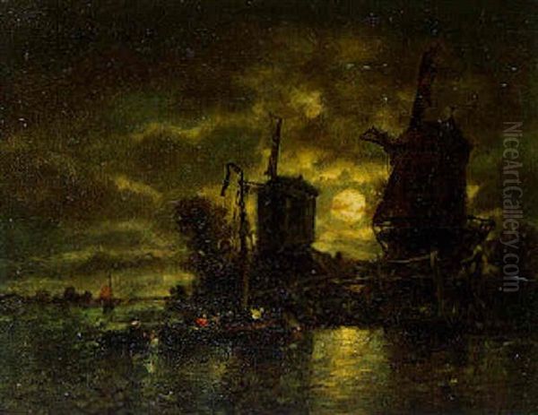 Clair De Lune Sur La Meuse En Hollande - view 1