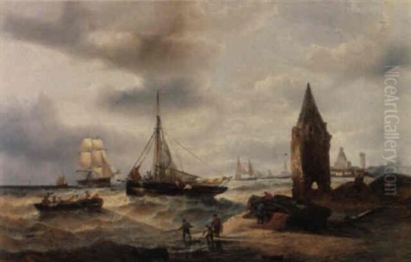 Fishing Boats Off A City (rotterdam?) - view 1
