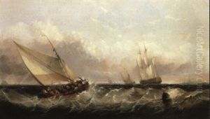 Voiliers En Mer Du Nord by Francois-Etienne Musin