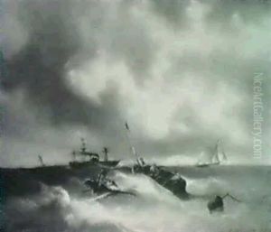 Zeegezicht by Francois-Etienne Musin