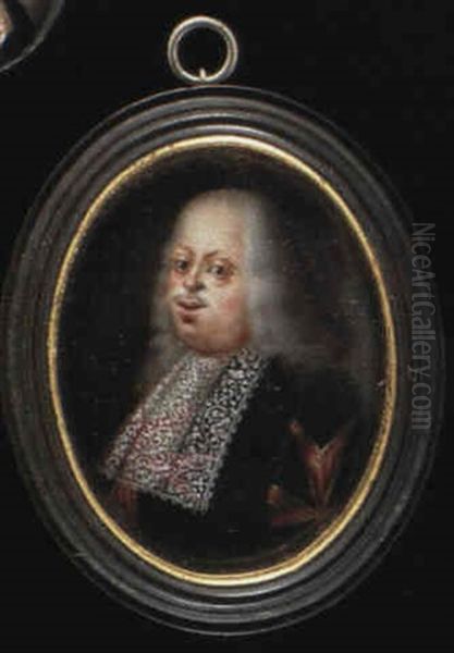 Cosimo Iii De Medici, Duke Of Tuscany, With Long Grey Hair And Small Moustache, Wearing A Black Gown - view 1