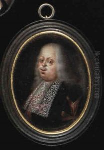 Cosimo Iii De Medici, Duke Of Tuscany, With Long Grey Hair  And Small Moustache, Wearing A Black Gown