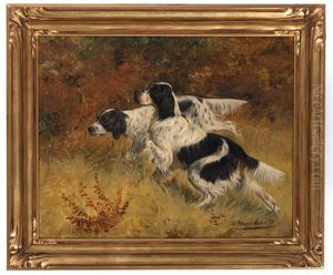 Pair Of English Setters by Gustav Muss-Arnolt