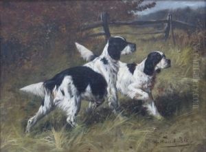Two Setters In A Landscape by Gustav Muss-Arnolt