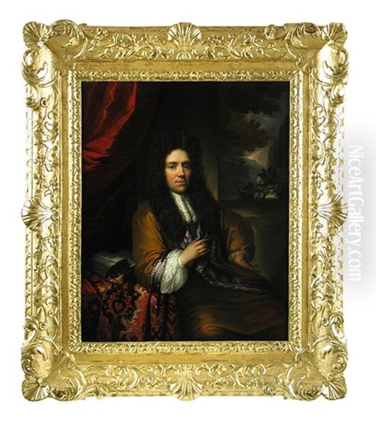 Portrait Of A Gentleman In A Brown And Purple Cloak - view 1