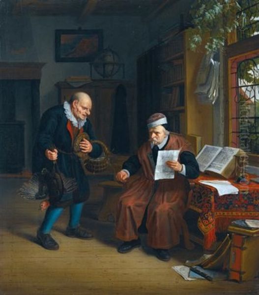 A Peasant Offering Poultry To A Lawyer - view 1
