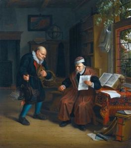 A Peasant Offering Poultry To A Lawyer