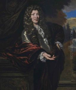 Portrait Of A Gentleman, Three-quarter-length, In A Grey Coat And Red Robe, In A Landscape Portrait Of A Gentleman, Three-quarter-length, In A Grey Coat And Red Robe, In A Landscape