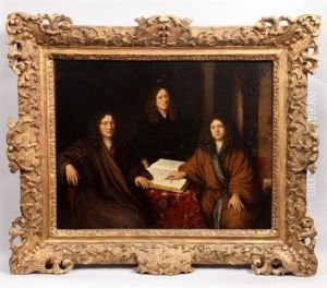 Portrait D'hommes Autour D'un Atlas