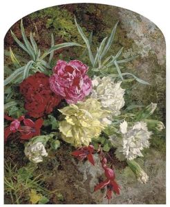 Carnations And Fuschias by Anne Ferray Mutrie