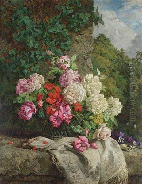Still Life With Flowers On A Rocky Ledge - view 1