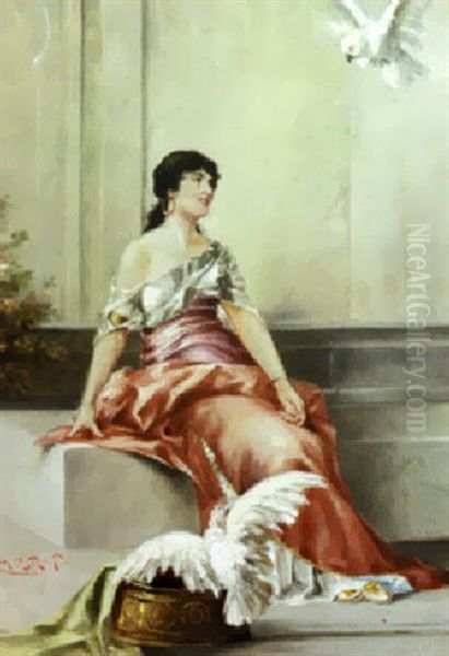 A Lady With Cockatoos - view 1