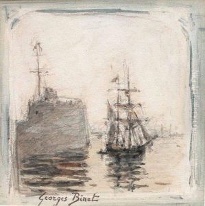 Bateaux Dans Le Port Du Havre by Georges Binet