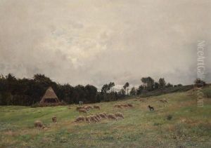 Berger Et Son Troupeau by Victor-Jean-Baptiste-Barthelemy Binet