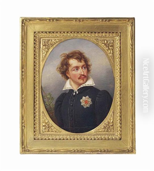 Ludwig I (1786-1868), King Of Bavaria 1825-1848, As Crown Prince, In Black Coat, Wearing The Breast-star Of The Royal Bavarian Order Of St Hubert - view 1