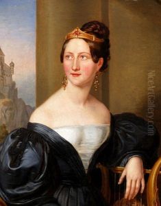 Portrait Einer Adligen Jungen Dame Mit Diadem Und Ohrhanger
