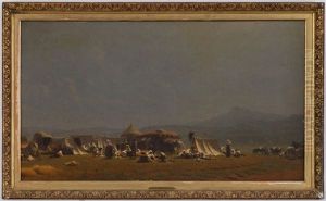 Campement De Nomades, Personnages Et Animaux