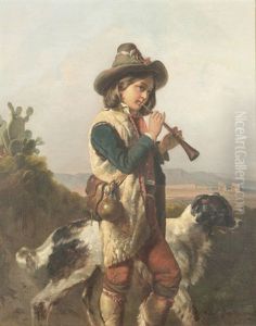 Hirte Mit Hund Beim Flotenspiel Hirte Mit Hund Beim Flotenspiel