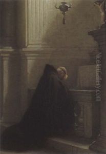 Praying Monk by Alfred van (Jacques) Muyden