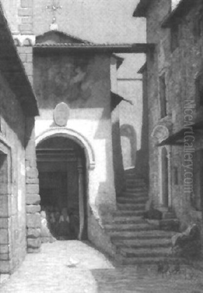 Kniende Glaubige In Einer Italienischen Dorfkirche - view 1