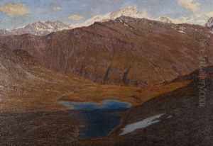 Le Lac Des Autannes Et Le Weisshorn by Henri Van Muyden
