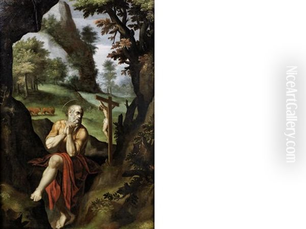 Saint Jerome Contemplating A Crucifix - view 1