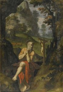 The Penitent Saint Jerome In A Landscape The Penitent Saint Jerome In A Landscape