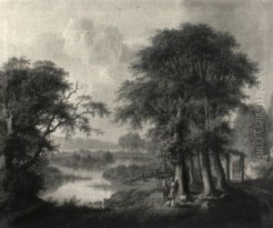 A Wooded River Landscape With A Shepherd Piping At The Foot Of A Tree thumbnail