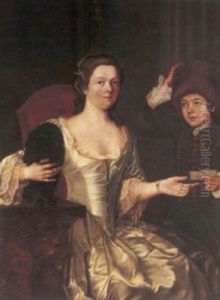 Portrait Of A Lady, Seated, Holding Her Dog, Receiving A Letter From A Page Portrait Of A Lady, Seated, Holding Her Dog, Receiving A Letter From A Page